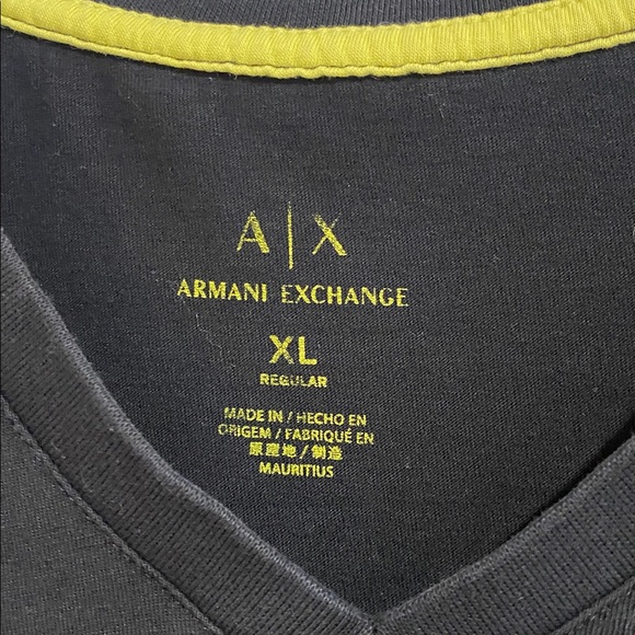 Vintage Armani Exchange Retro Y2K V-Neck Grunge Tee Size XL Regular - Picture 2 of 5